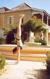 Handstand in the center courtyard